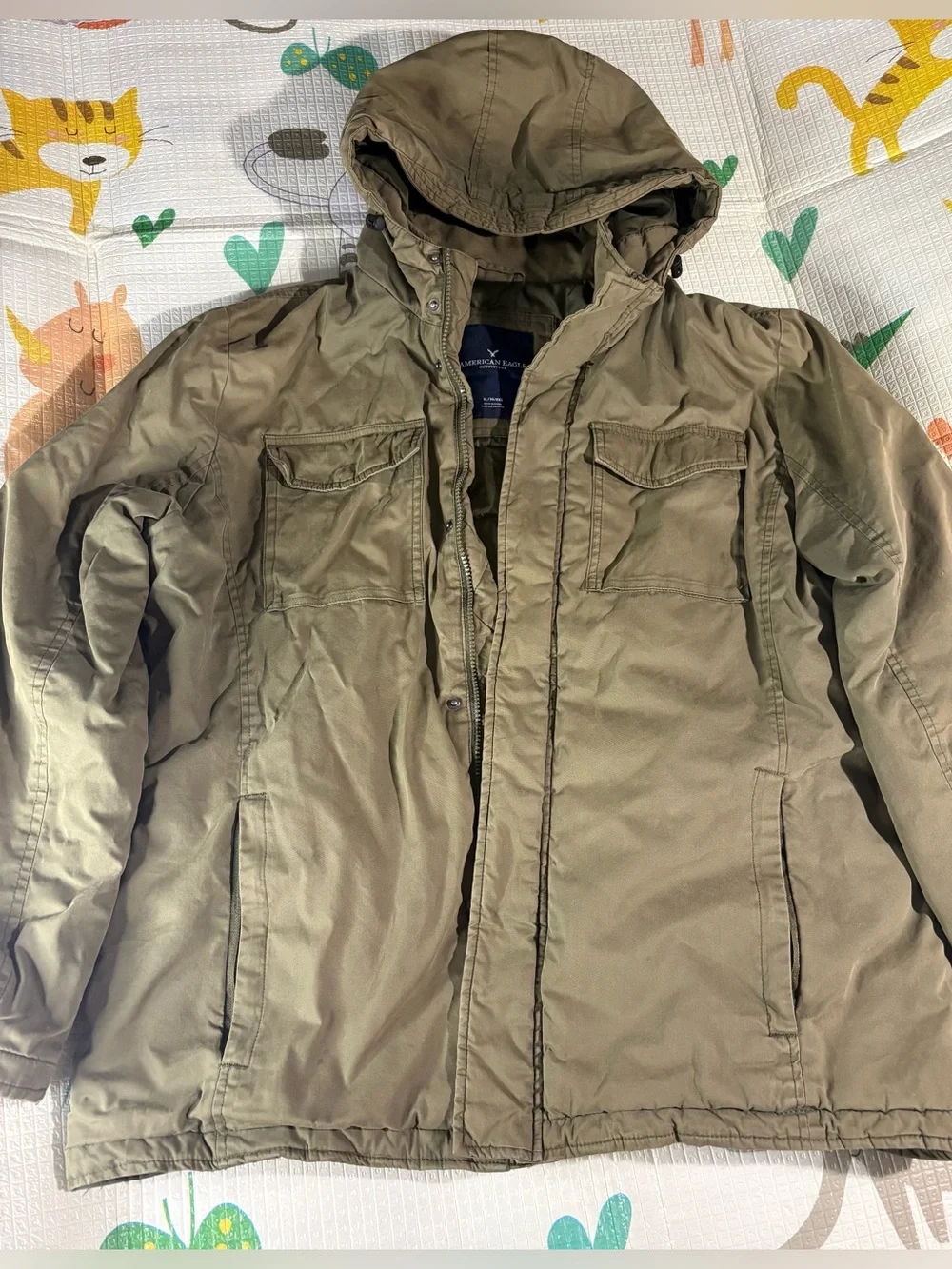 American Eagle Outfitters Olive Green Hooded Field Jacket